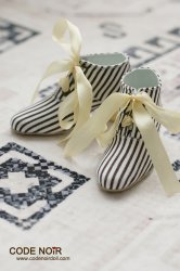 CLS000142 Brown X Ivory Striped Ankle Boots CLS000142 Brown X Ivory Striped Ankle Boots