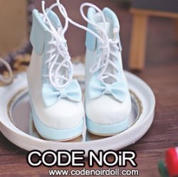 CMS000184 Blue/White Lolita Ankle Boots CMS000184 Blue/White Lolita Ankle Boots