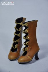 CLS000123 Brown x Golden Chain Boots (High Heel) CLS000123 Brown x Golden Chain Boots (High Heel)
