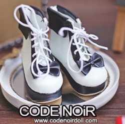 CMS000183 Black/White Lolita Ankle Boots CMS000183 Black/White Lolita Ankle Boots