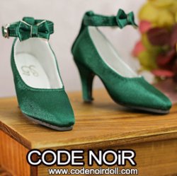 CMS000159 Emerald Silk Ribbon Heels CMS000159 Emerald Silk Ribbon Heels