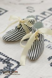 CLS000141 Black X Ivory Striped Ankle Boots CLS000141 Black X Ivory Striped Ankle Boots