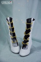 CLS000120 White x Golden Chain Boots (High Heel) CLS000120 White x Golden Chain Boots (High Heel)