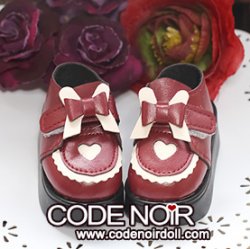 CMS000218 Burgundy Heart Platform Loafers CMS000218 Burgundy Heart Platform Loafers