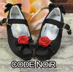 CMS000161 Black Flower Silk Mary Jane Heels CMS000161 Black Flower Silk Mary Jane Heels