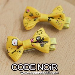 CAC000084 Yellow Ribbon Hair Clips (Free Size) CAC000084 Yellow Ribbon Hair Clips (Free Size)