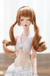 CYW000081 Brown Curly Twintails (Mohair) CYW000081 Brown Curly Twintails (Mohair)