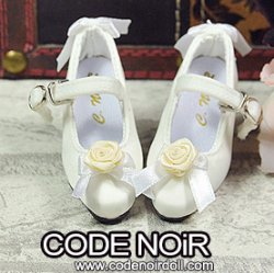 CMS000160 White Flower Silk Mary Jane Heels CMS000160 White Flower Silk Mary Jane Heels