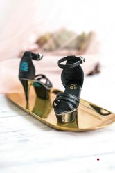 CLS000136 Black x Teal Crisscross Stiletto (High Heel) CLS000136 Black x Teal Crisscross Stiletto (High Heel)